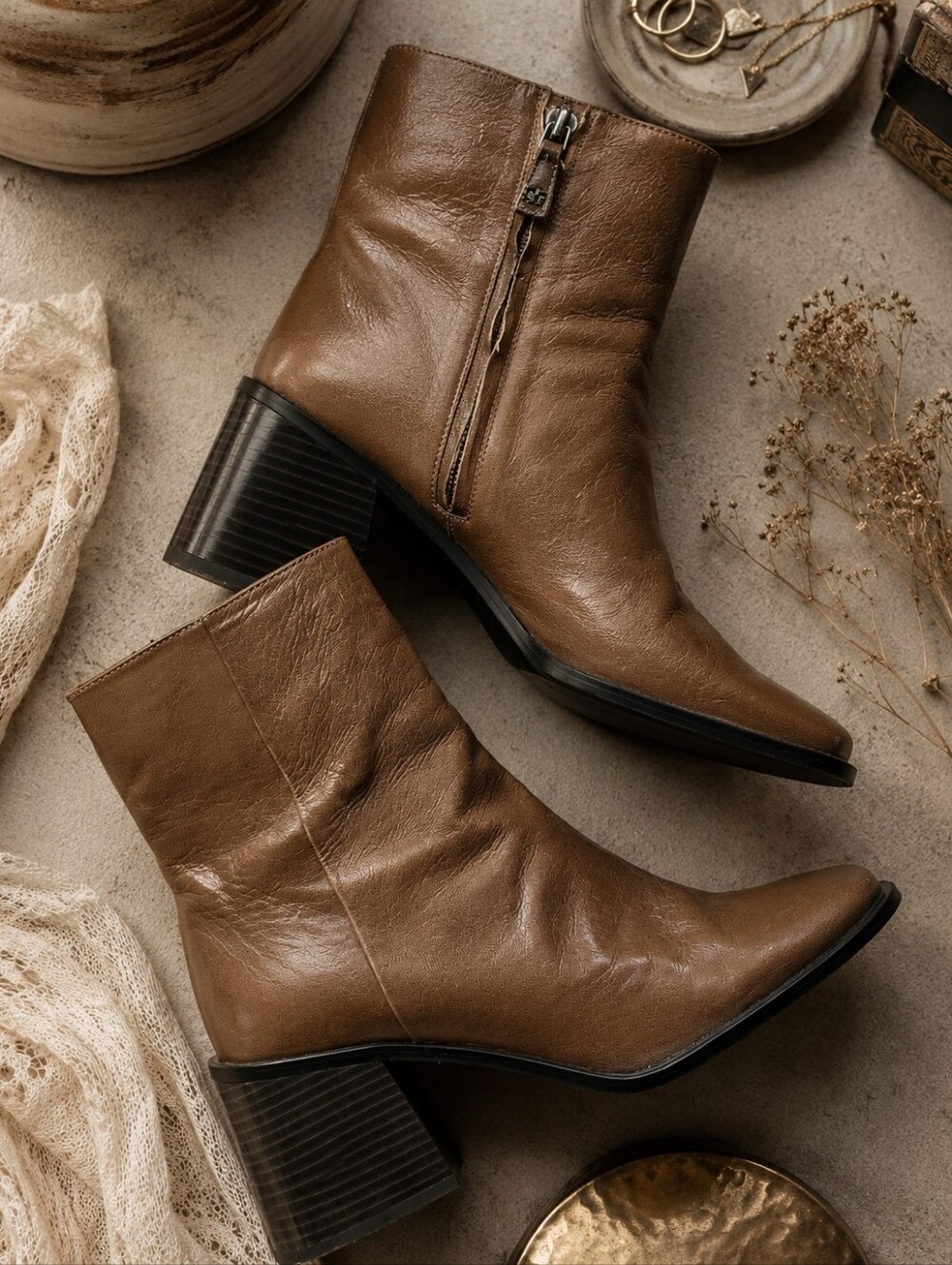 Sam Edelman Winnie Flare Square Toe Block Heel Ankle Boots